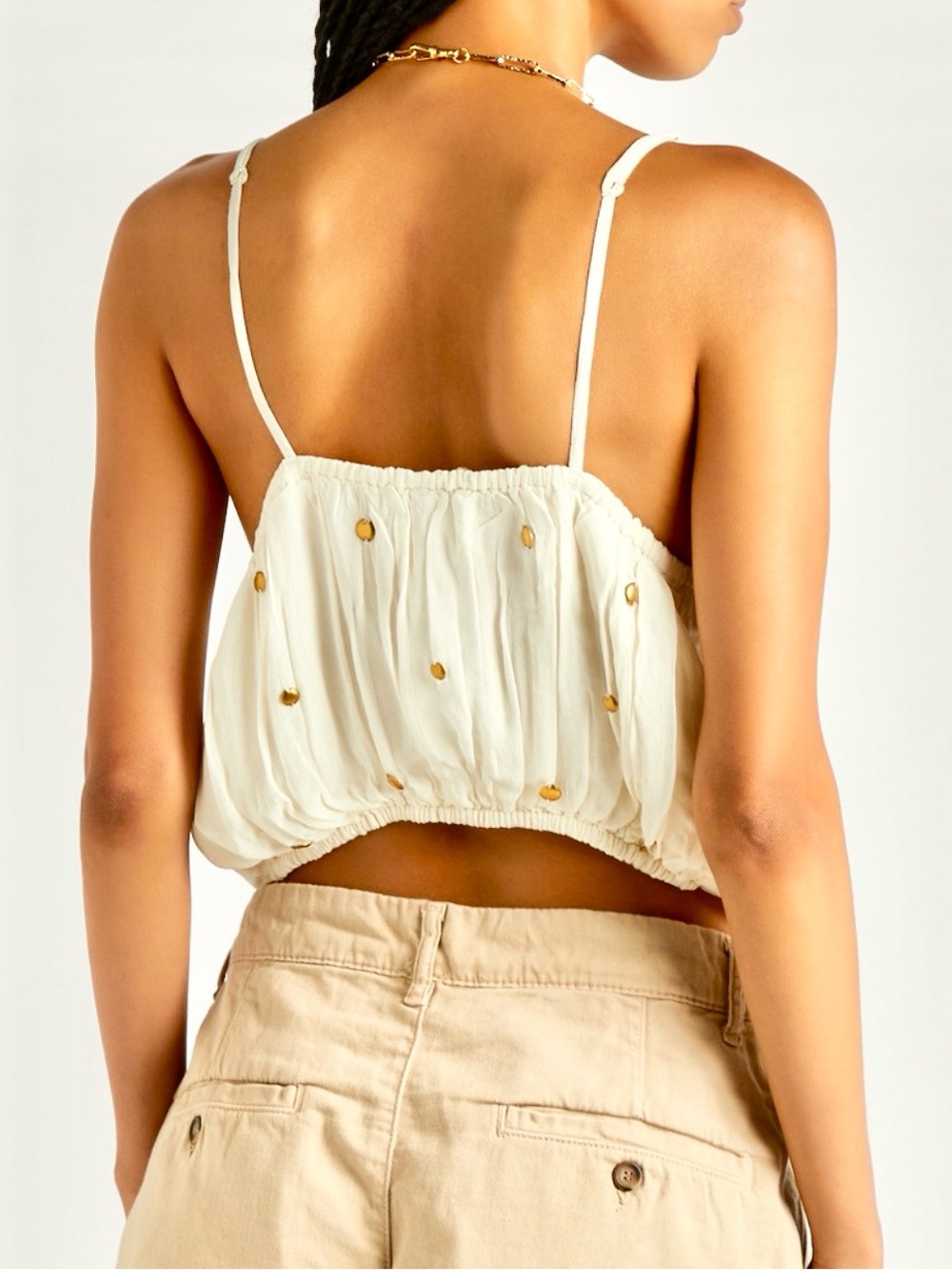 Free People Virgo Ivory Studded Camisole NWT - Picture 3 of 6